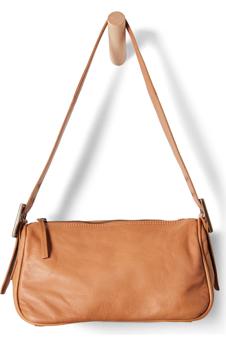 Free People Army Candy Leather Baguette Bag, Main, color, Gold Coast