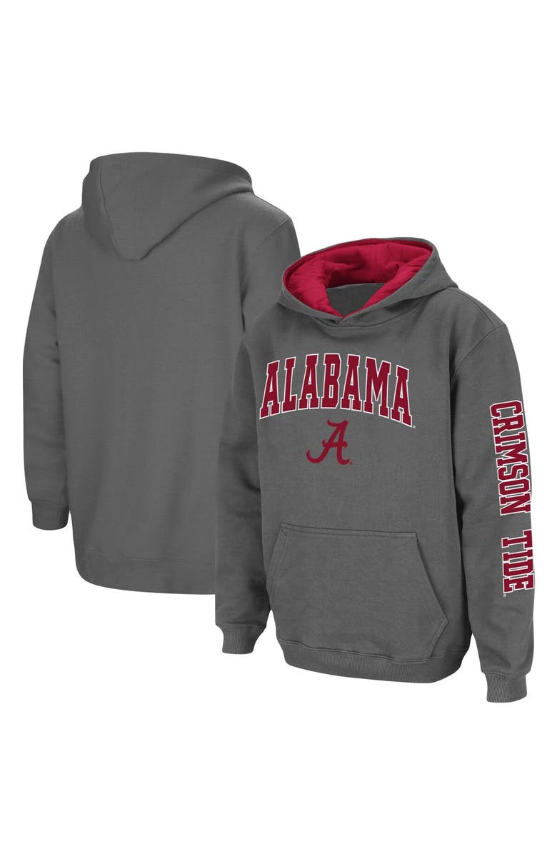 COLOSSEUM Youth Colosseum Charcoal Alabama Crimson Tide 2-Hit Team Pullover Hoodie, Alternate, color, Charcoal