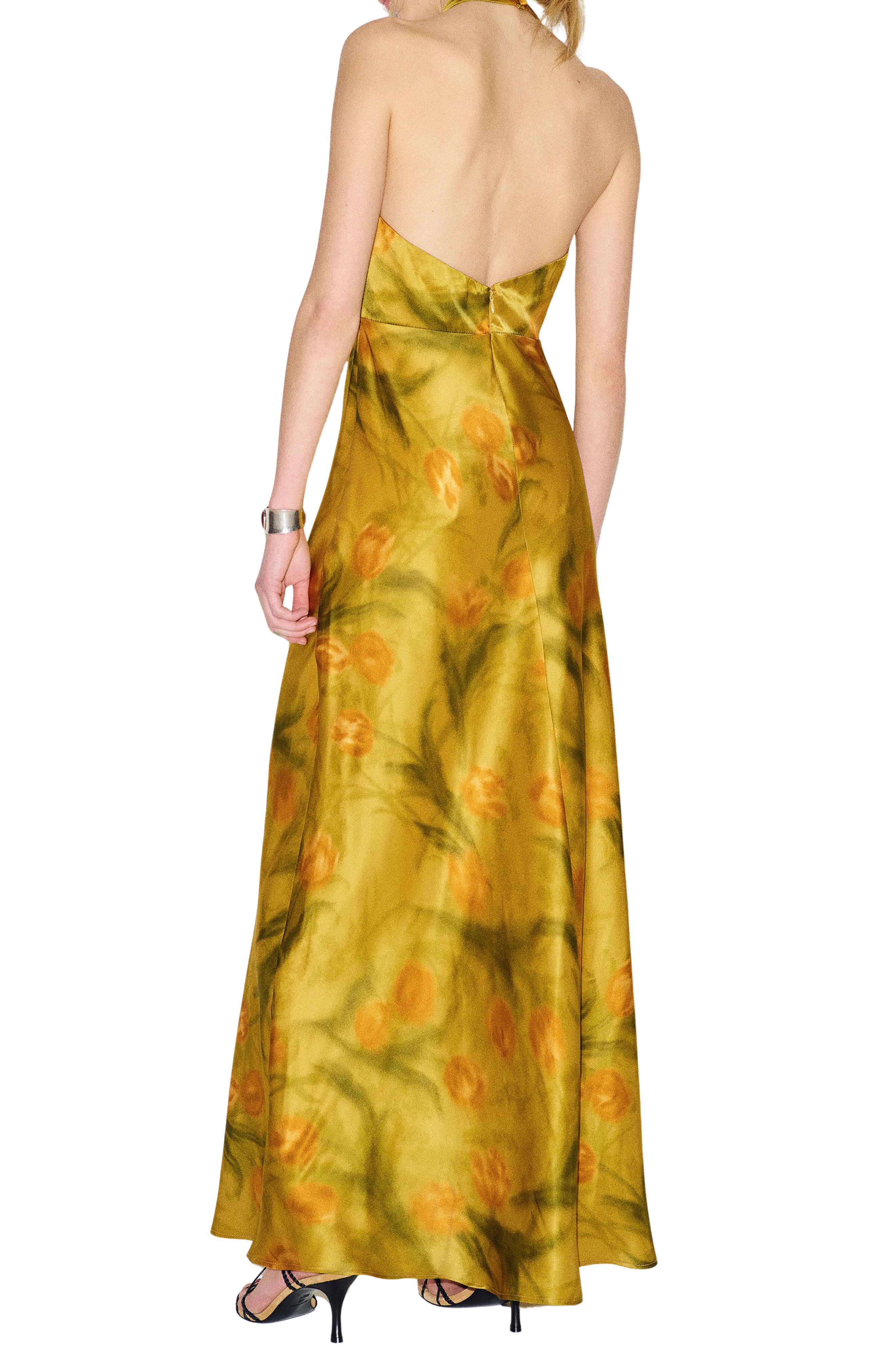 Reformation Daniela Silk Halter Maxi Dress (Women) | Nordstromrack