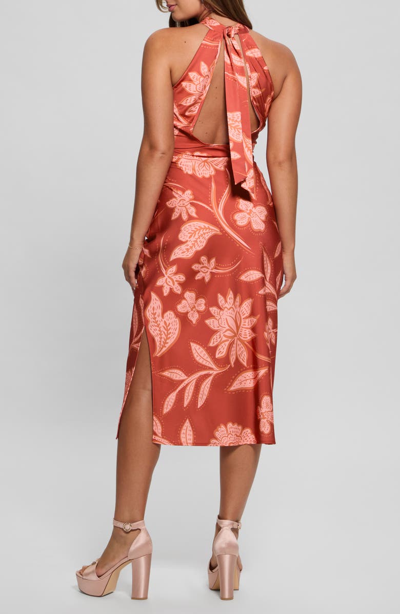 GUESS Marsha Halter Satin Cocktail Dress, Alternate, color, 