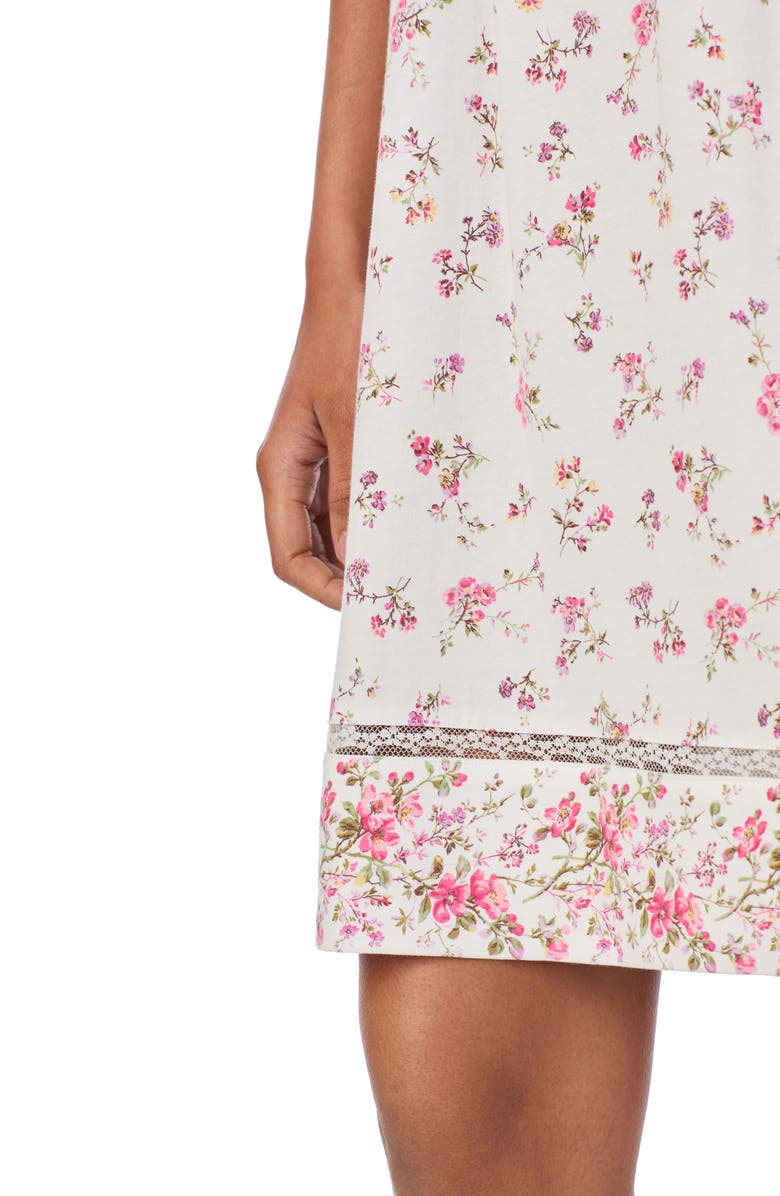 Lauren Ralph Lauren Lace Trim Floral Cotton Nightgown, Alternate, color, 