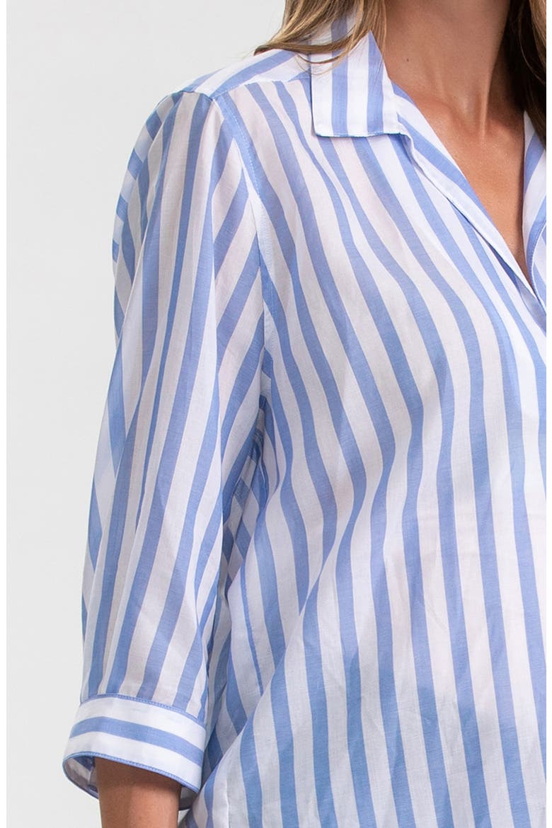 Long Sleeve Johnny Collar Shirt, Alternate, color, SKY