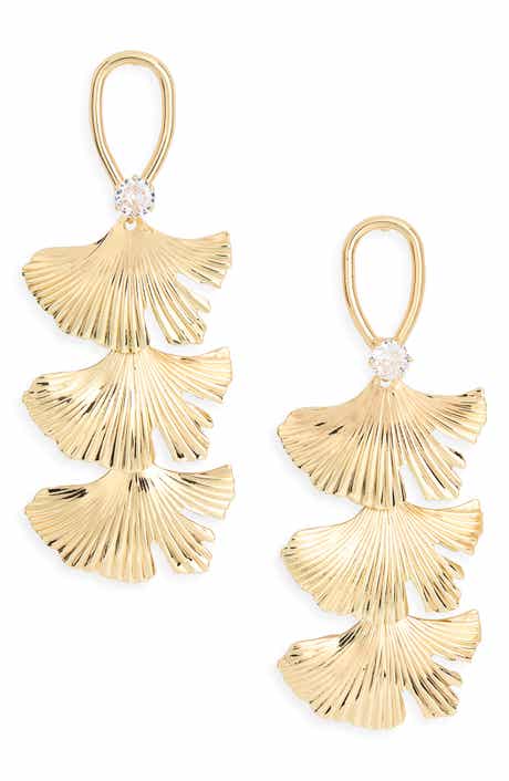 Fan Shape Linear Drop Earrings