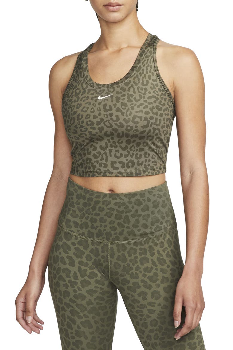 Dri-FIT One Crop Tank, Main, color, MEDIUM OLIVE/ WHITE