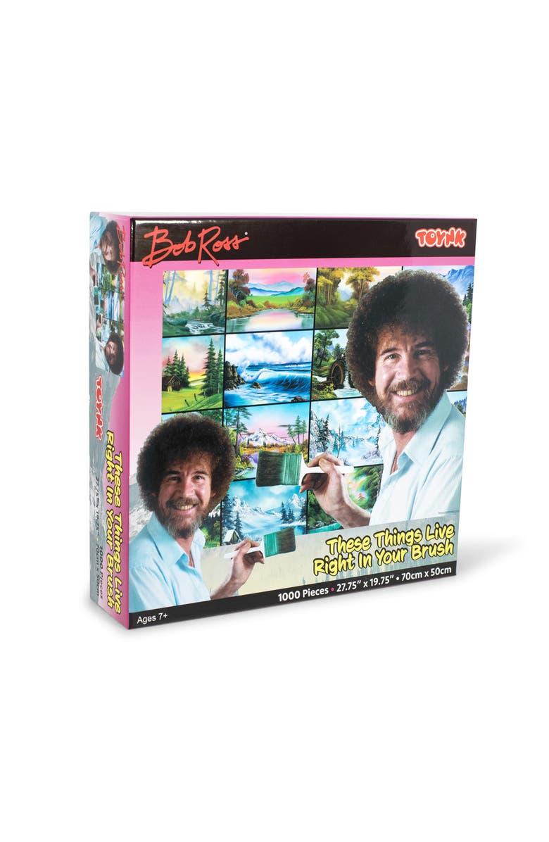 Bob Ross These Things Live Right In Your Brush 1000 Piece Jigsaw Puzzle, Main, color, Multi-Colored