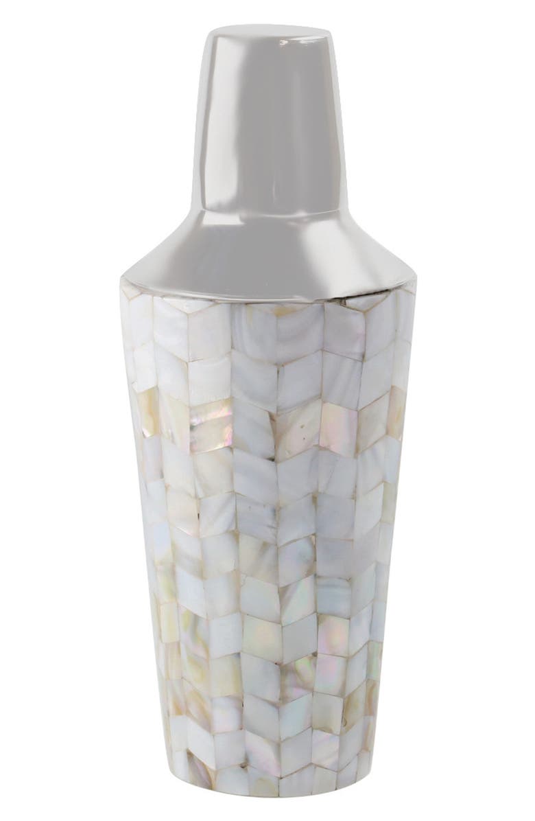 Be Home Mother of Pearl Mosaic Cocktail Shaker, Main, color, 