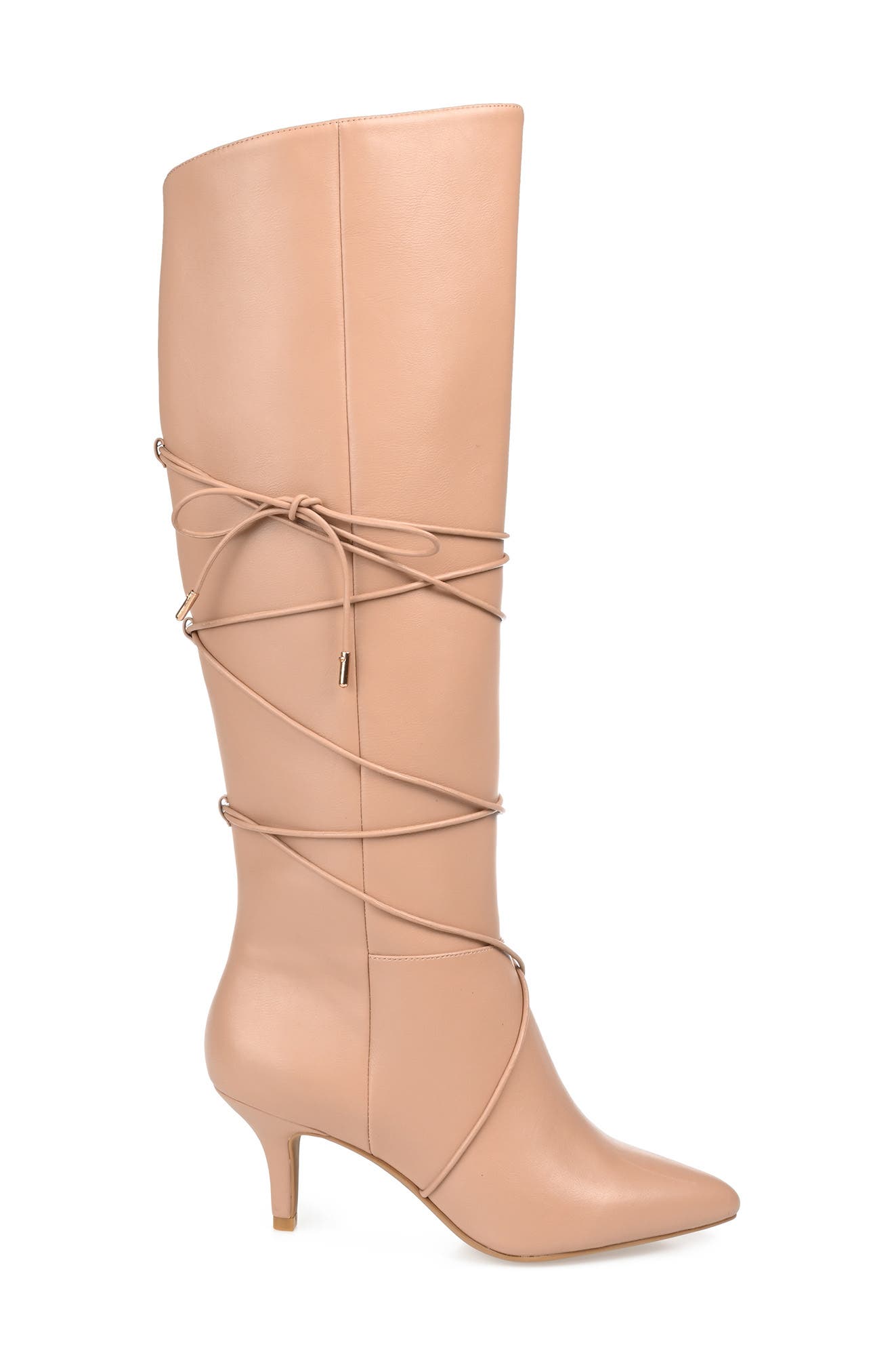 Journee Collection Kaavia Wrapped Tie Tall Boot, Alternate, color, Nude