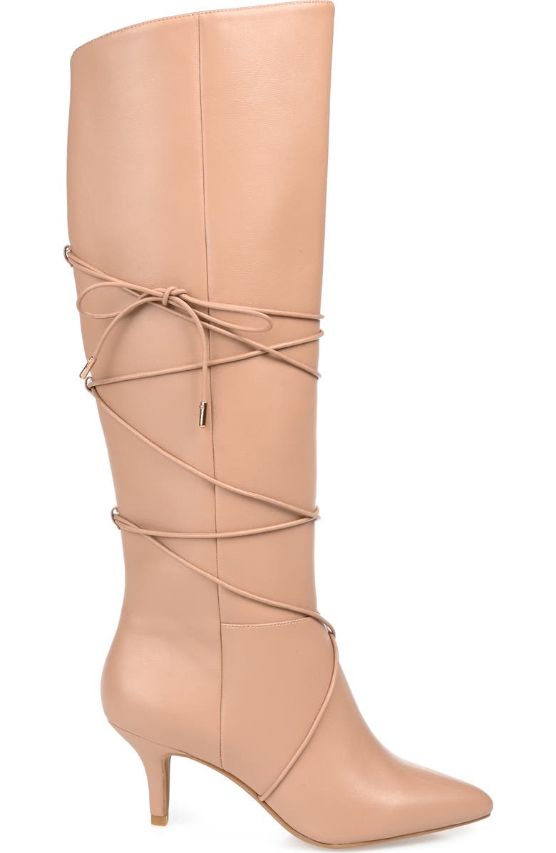 Journee Collection Kaavia Wrapped Tie Tall Boot, Alternate, color, Nude