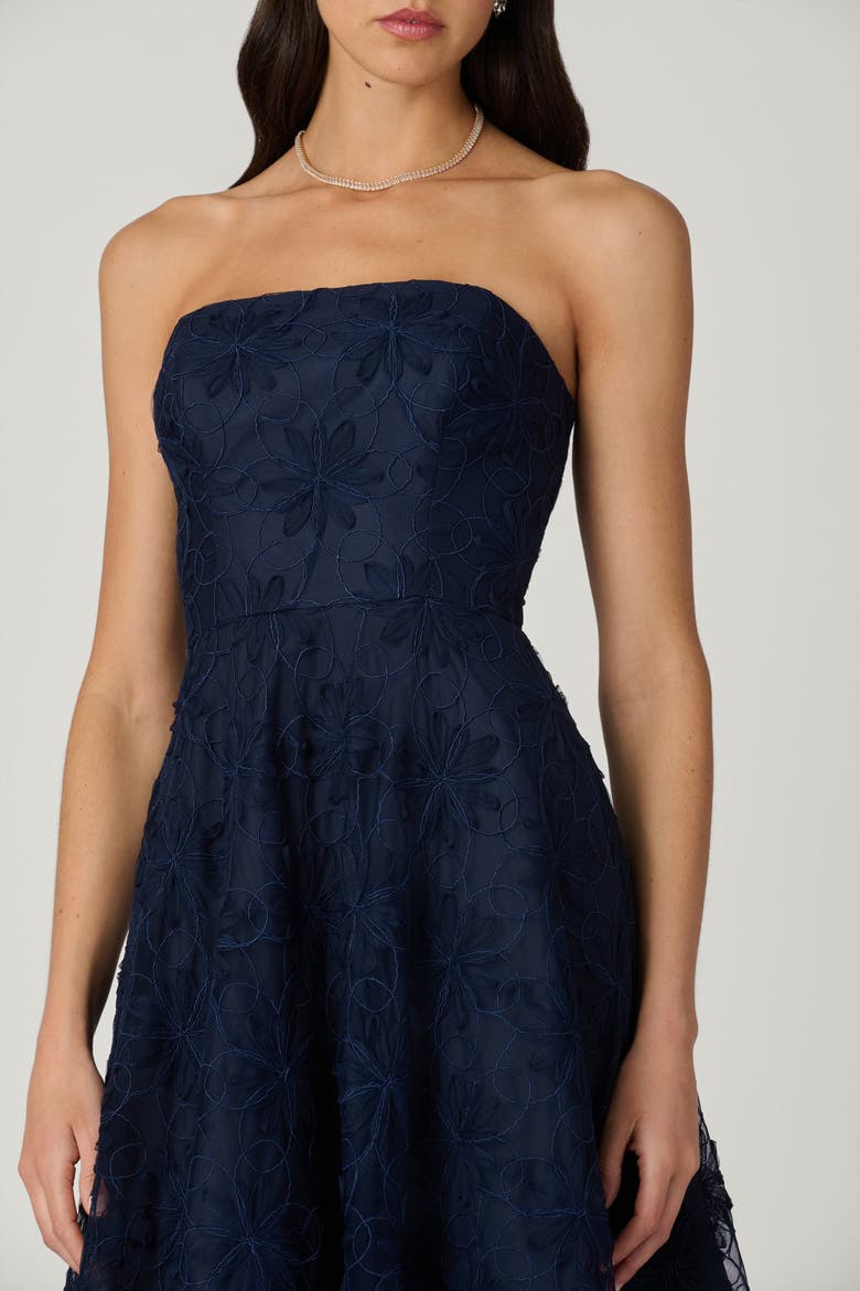 Midnight McCall Embroidered Mesh Dress, Alternate, color, Navy