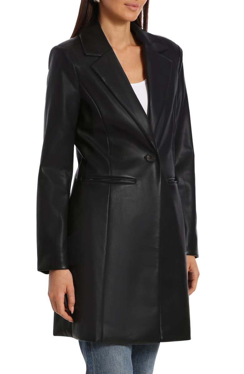 Avec Les Filles Faux-Ever Leather<sup>™</sup> Longline Blazer, Alternate, color, Black