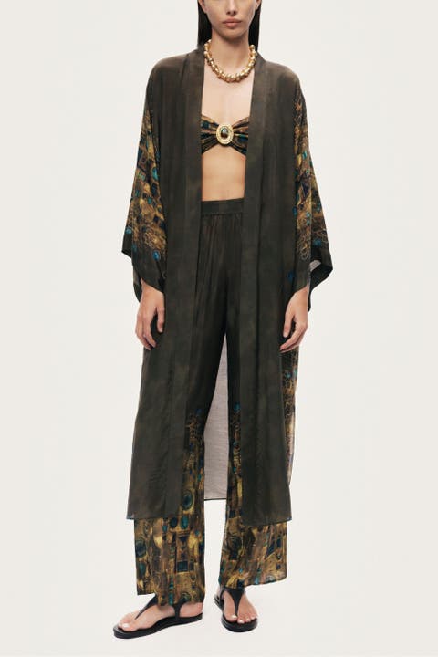 Printed Long Kimono