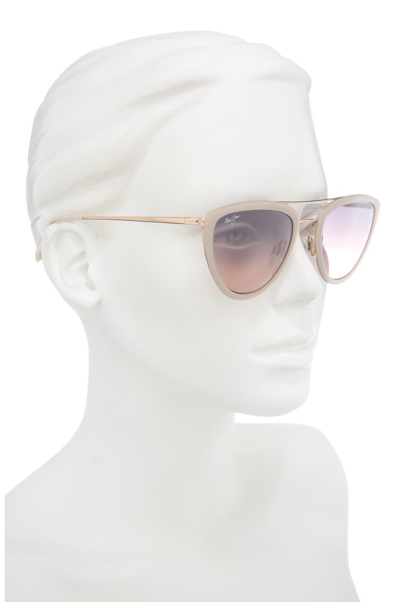 Hunakai 53mm Polarized Cat Eye Sunglasses, Alternate, color, ALMOND GOLD ROSE