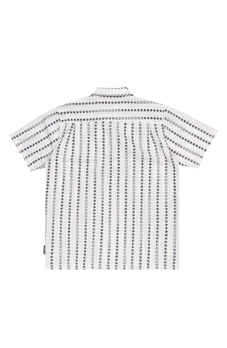 Quiksilver Lunar Phases Short Sleeve Button-Up Shirt, Alternate, color, Marshmellow Yd