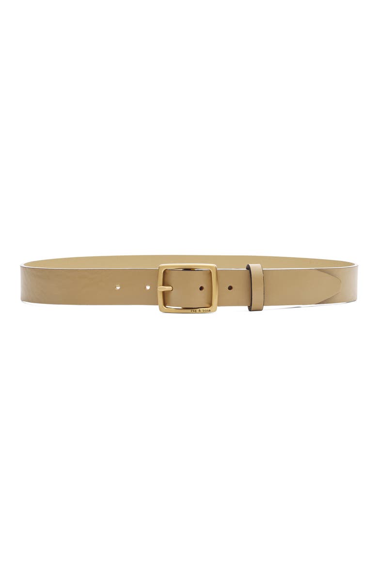 Boyfriend Leather Belt, Main, color, DUNE