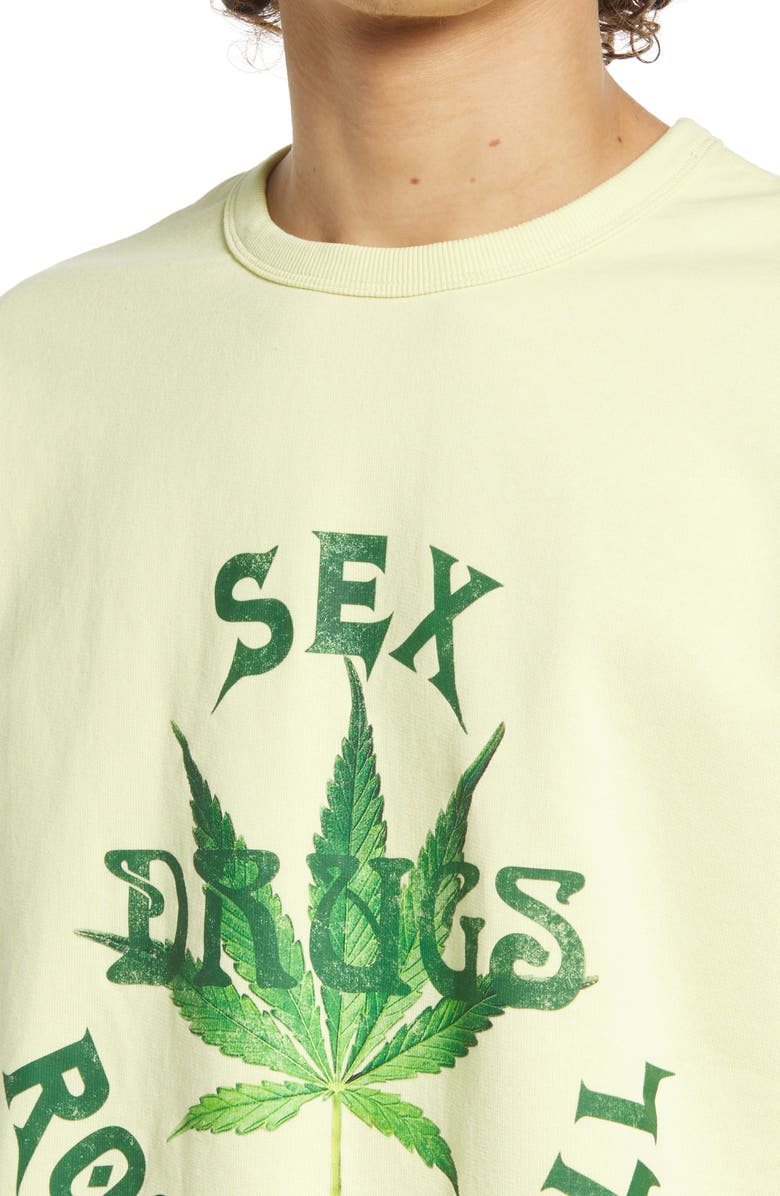 Cult of Individuality Rock & Roll Crewneck Sweatshirt, Alternate, color, Lemon