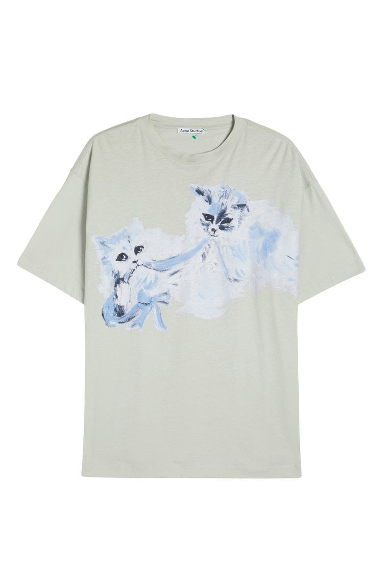 Acne Studios x Karen Kilimnik Edra Cat Graphic Tee, Alternate, color, 