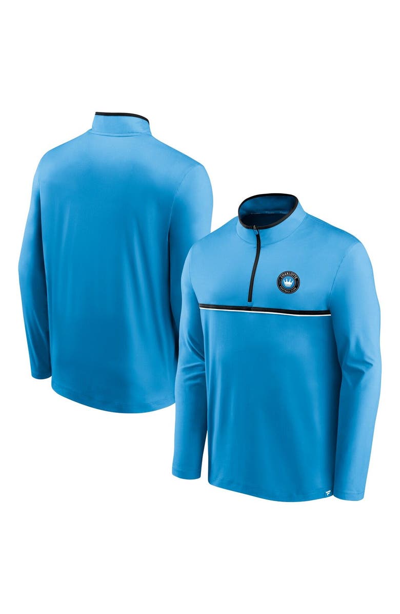 FANATICS Men's Fanatics Branded Blue Charlotte FC Lineup Quarter-Zip Jacket, Main, color, 