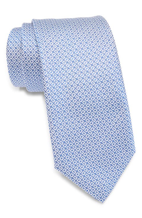 Grid Silk Blend Tie