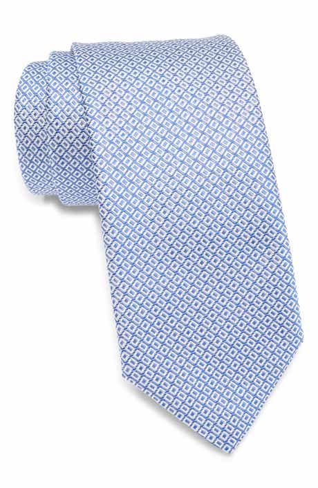 Grid Silk Blend Tie