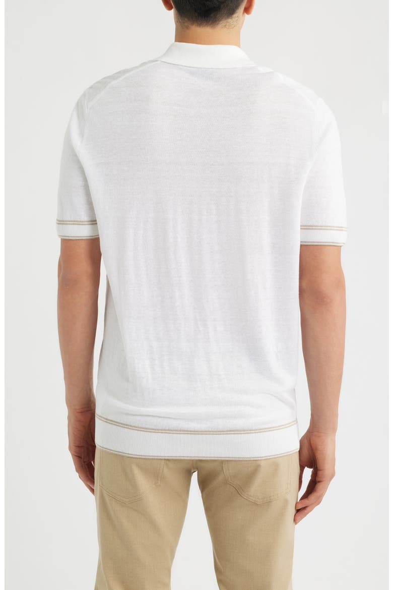 Norberto Linen Blend Short Sleeve Sweater, Alternate, color, WHITE
