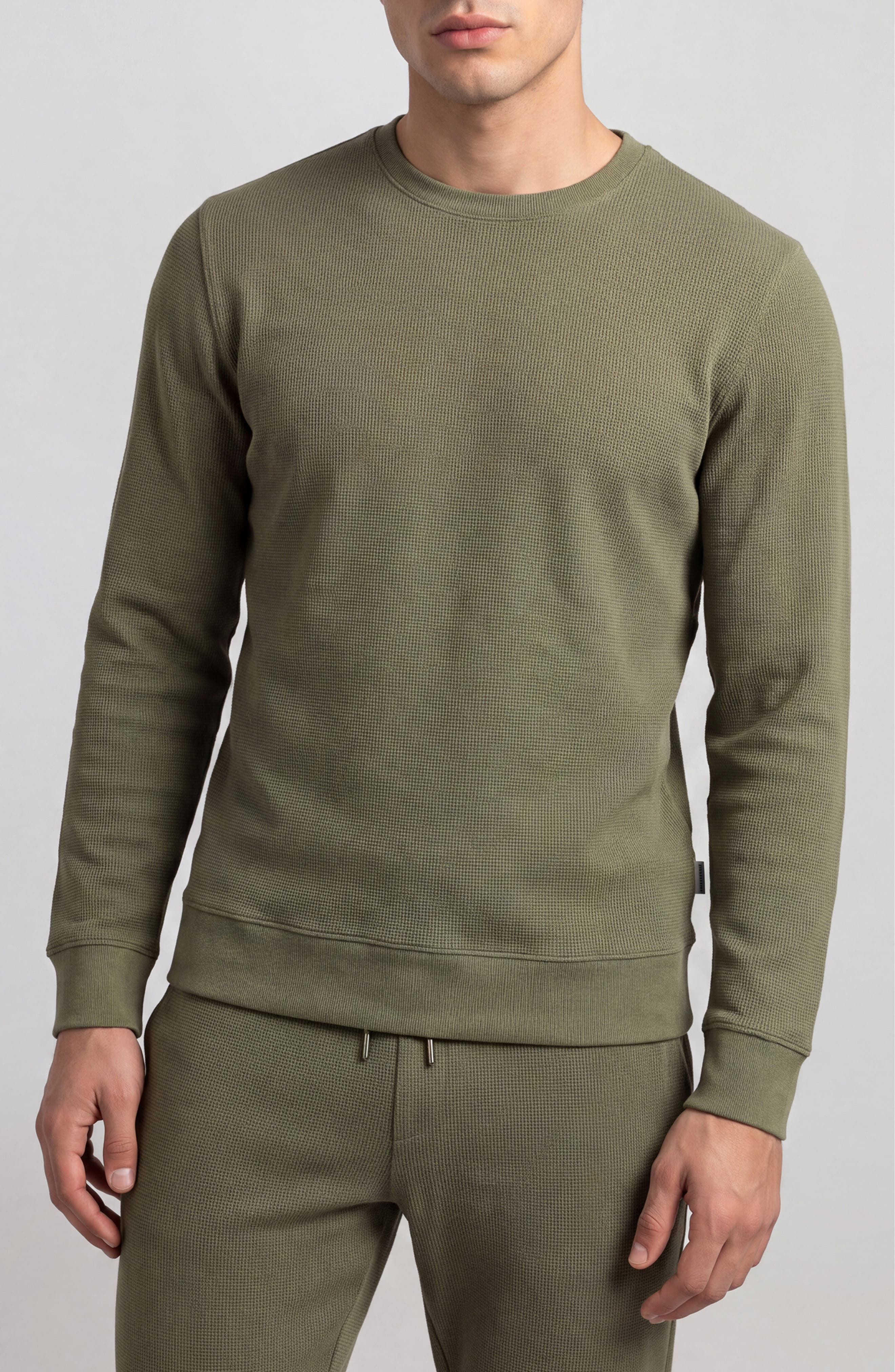 Textured Waffle Knit Sweatshirt