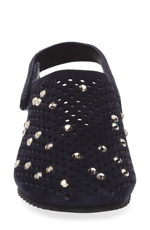 Pedro Garcia Bely Embellished Slingback Flat In Blue