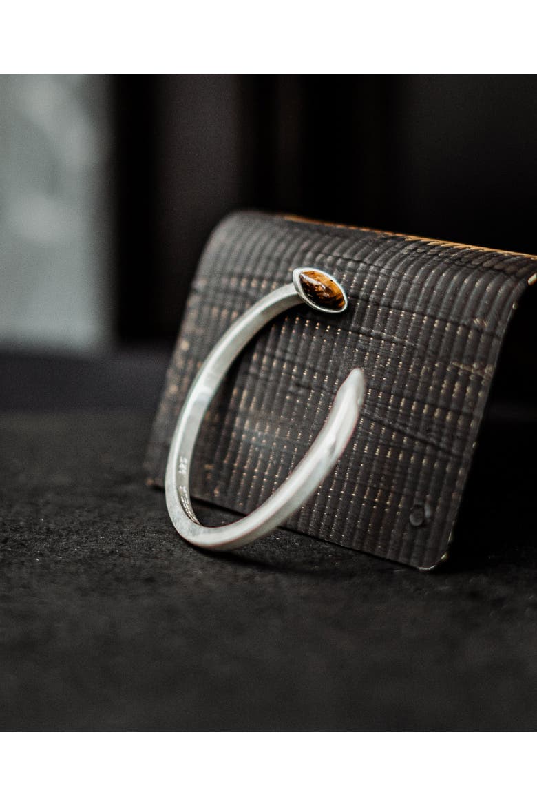 Nail Silver Cuff, Alternate, color, Sterling Silver