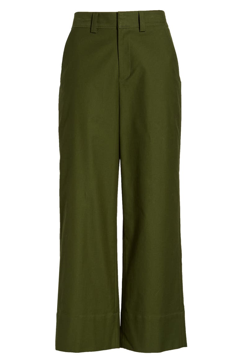 High Waist Crop Wide Leg Pants, Alternate, color, GREEN ZEN