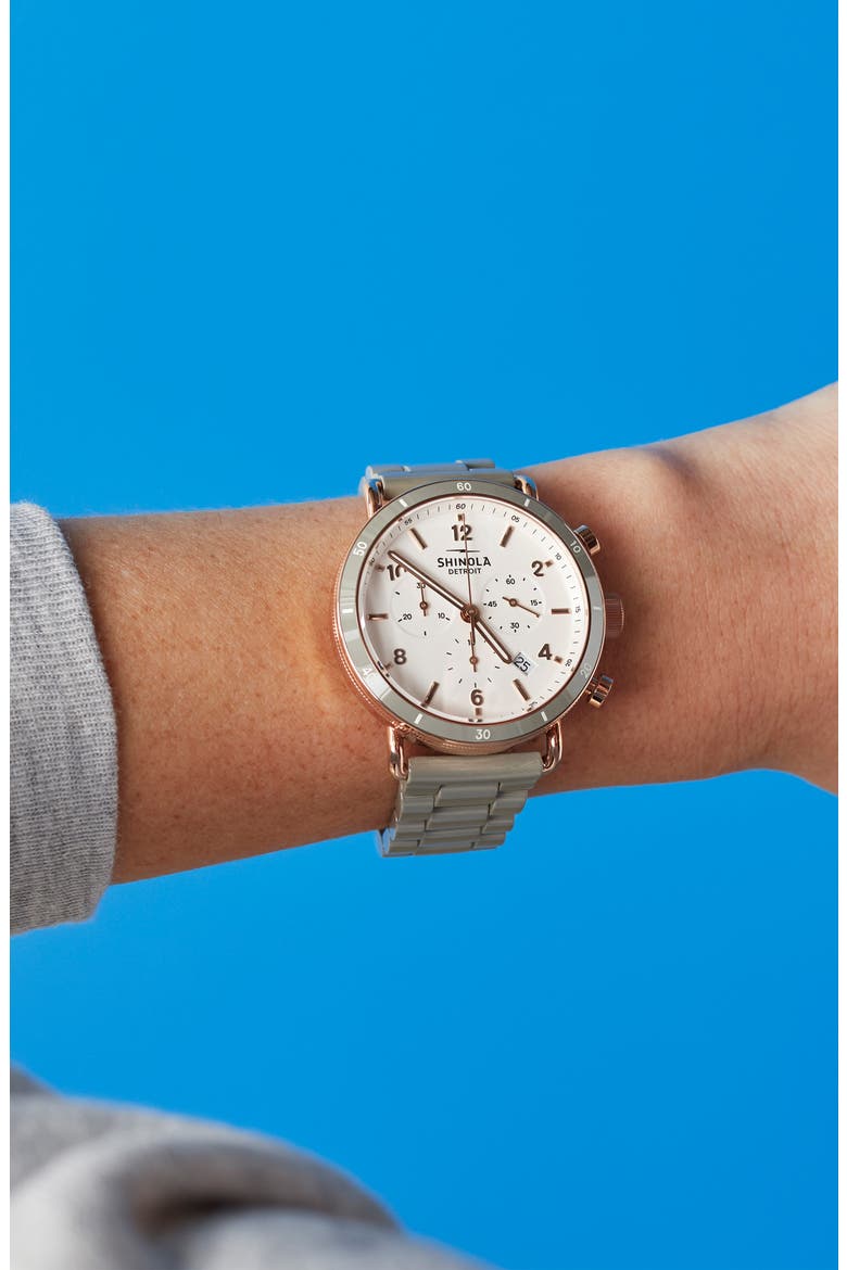 The Canfield Chrono Bracelet Watch, 40mm, Alternate, color, SOFTWHITE