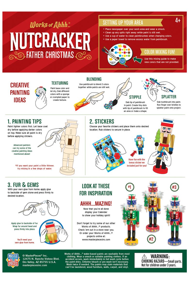 Nutcracker Father Christmas Craft Kit, Alternate, color, Multicolor