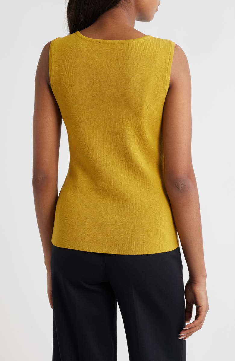 Tahari ASL Scoop Neck Sweater Tank, Alternate, color, Ochre