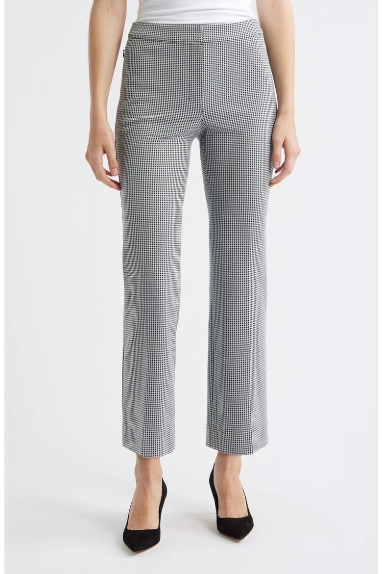 Kick Flare Check Pants, Main, color, BLACK/ WHITE