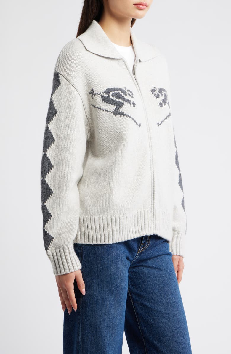 Rails Rhea Ski Graphic Cardigan, Alternate, color, Powder Grey