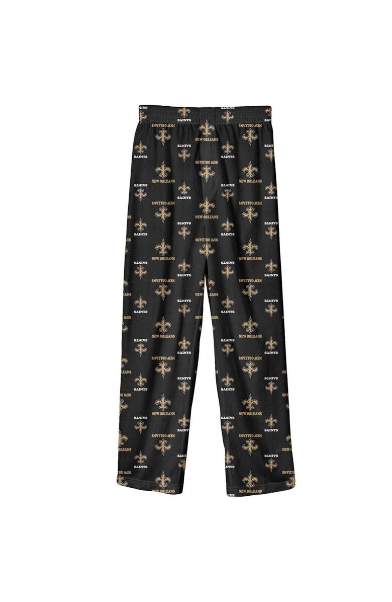 Outerstuff Youth Black New Orleans Saints Team-Colored Printed Pajama Pants, Main, color, Black