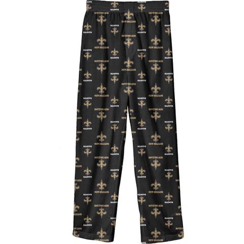 Youth Black New Orleans Saints Team-Colored Printed Pajama Pants