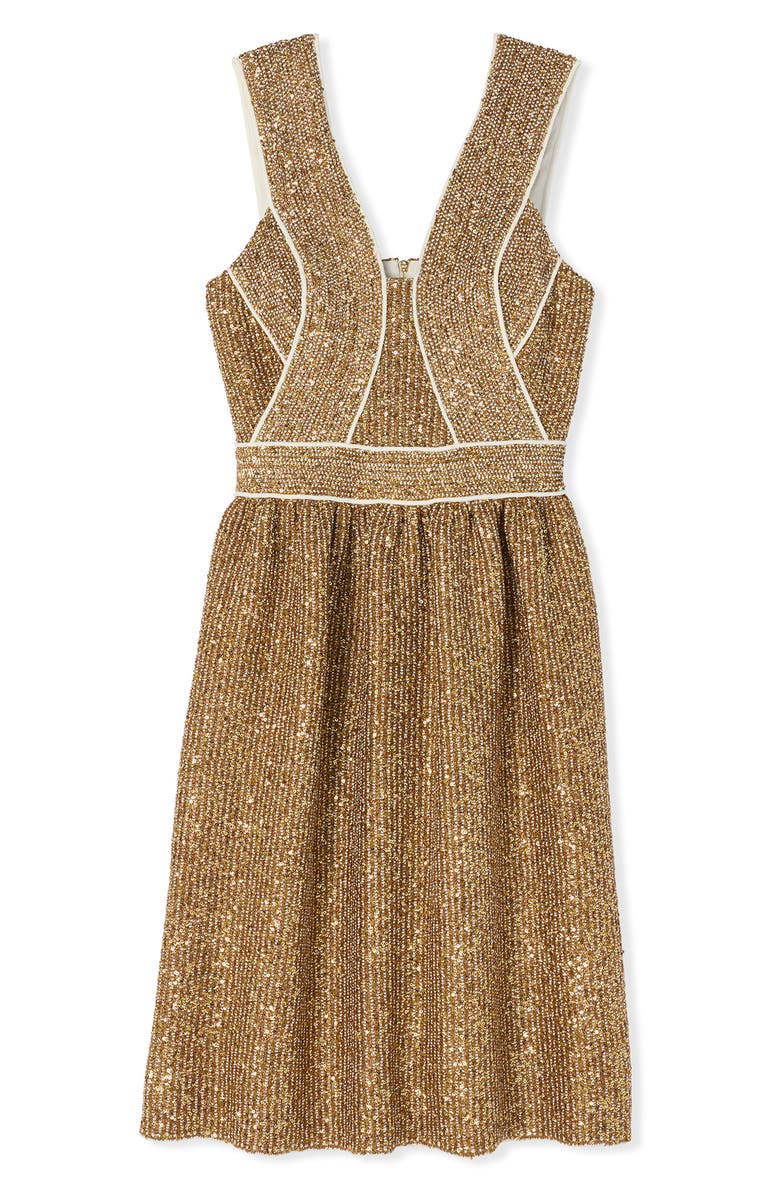 ST. JOHN Sparkle Stretch Sequin Knit Dress, Alternate, color,