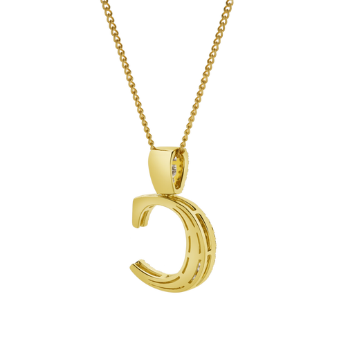Luvmyjewelry C Initial Diamond Pendant 10k Yellow Gold In 10k Yellow Gold -