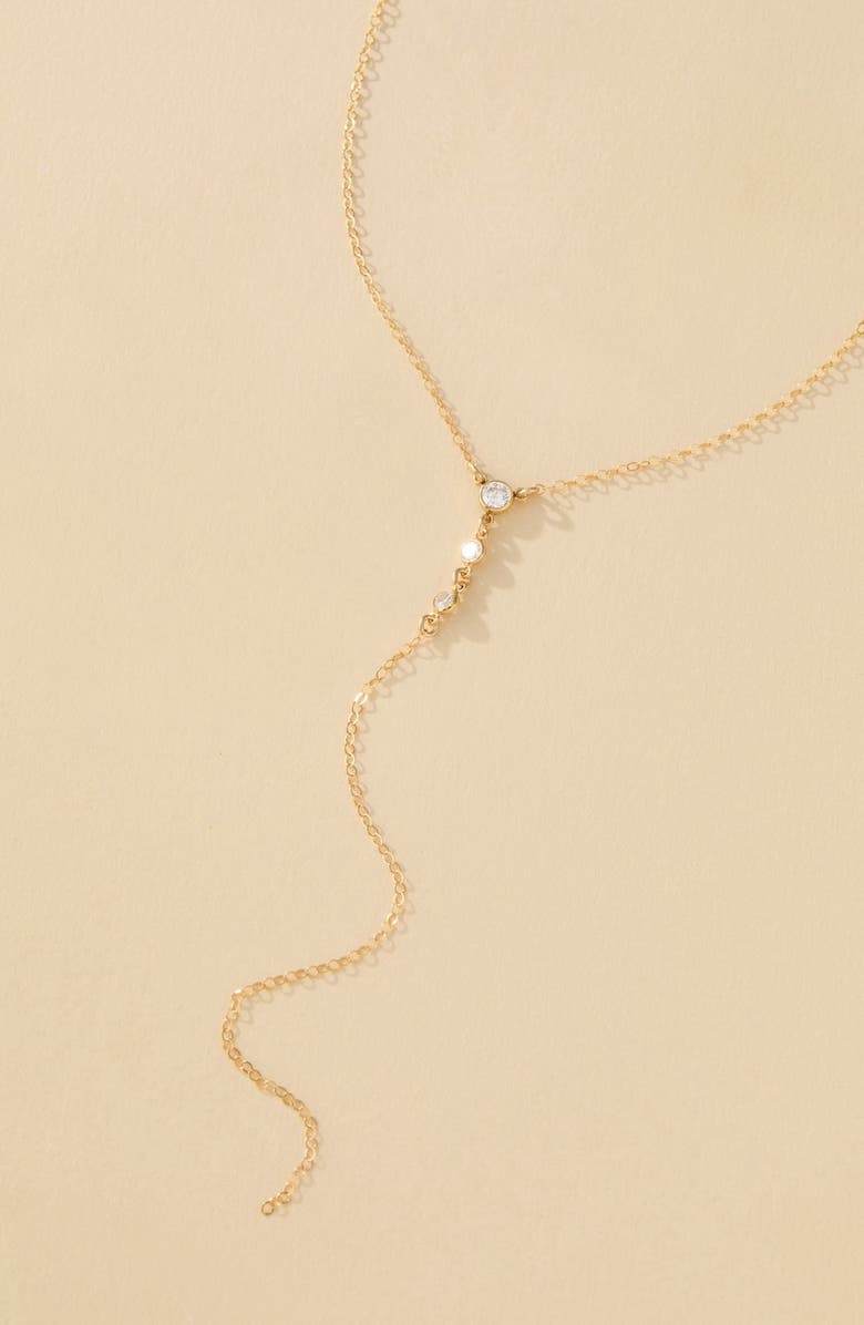 Set & Stones Miley Lariat Necklace, Alternate, color, Gold