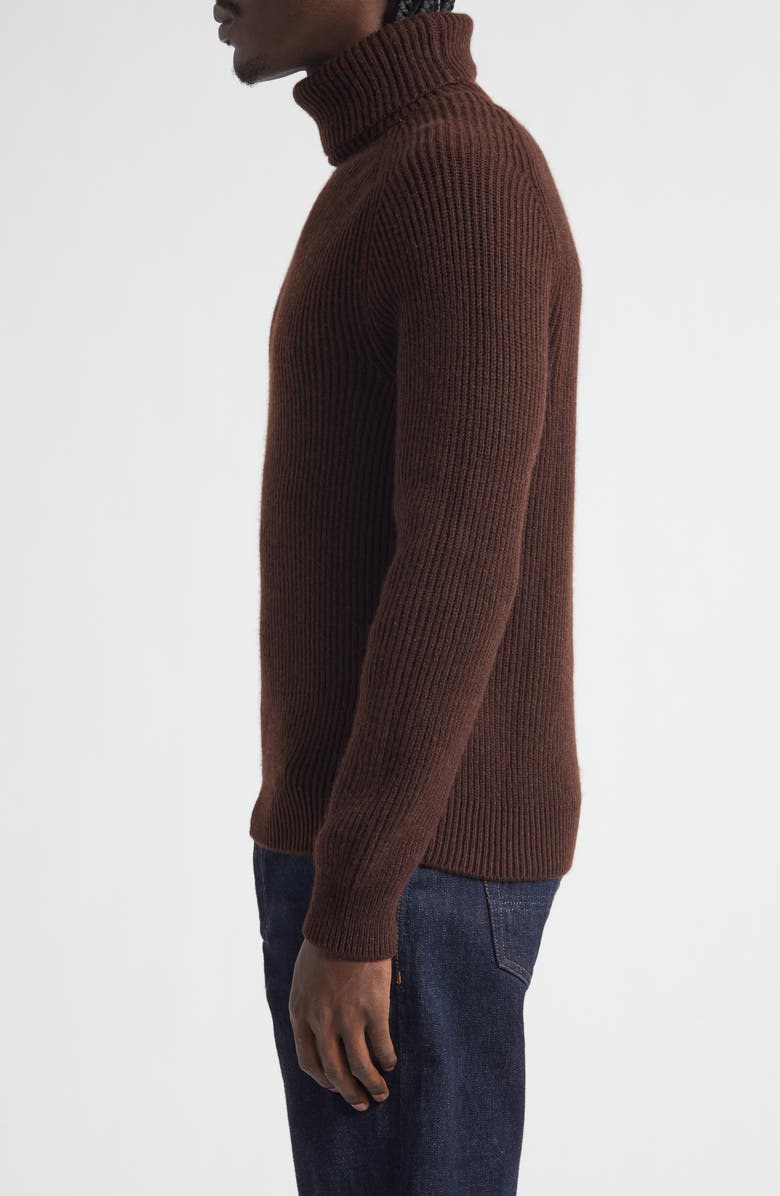 ISAIA Wool Turtleneck Sweater, Alternate, color, Brown