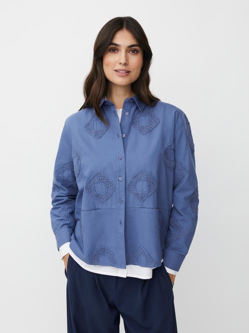 Masai Copenhagen 100% Cotton Long Sleeve Collared Shirt In Blue