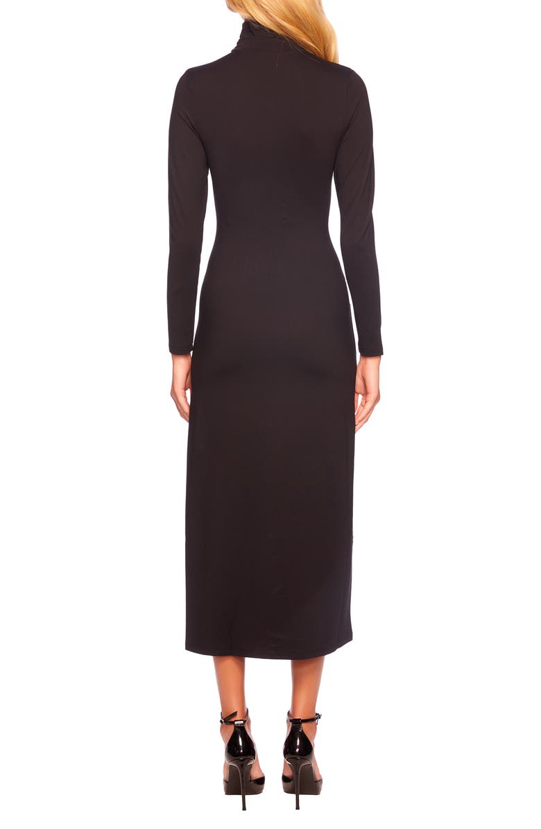 Susana Monaco Long Sleeve Turtleneck Slit Midi Dress, Alternate, color,