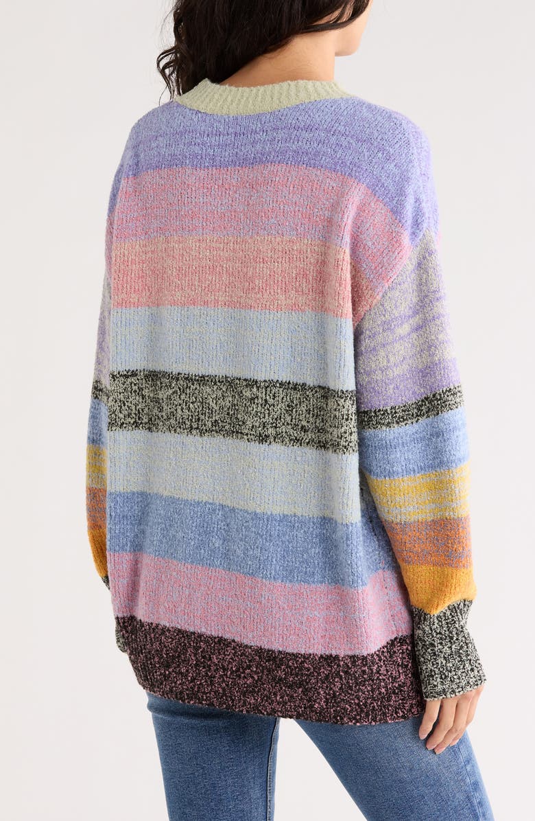 Desigual Stripe Pullover Sweater, Alternate, color, Pink