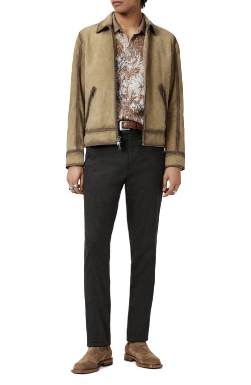 John Varvatos Benjamin Suede Jacket In Brown