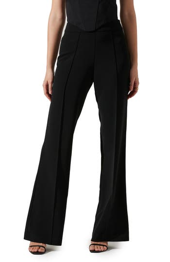 Astr The Label Madison High Waist Wide Leg Pants In Black