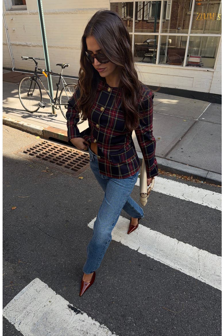 x Rose Lola Gramercy Plaid Skort, Alternate, color, NAVY