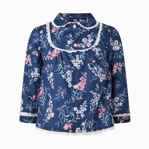 Rachel Riley Rose Frill Blouse In Navy