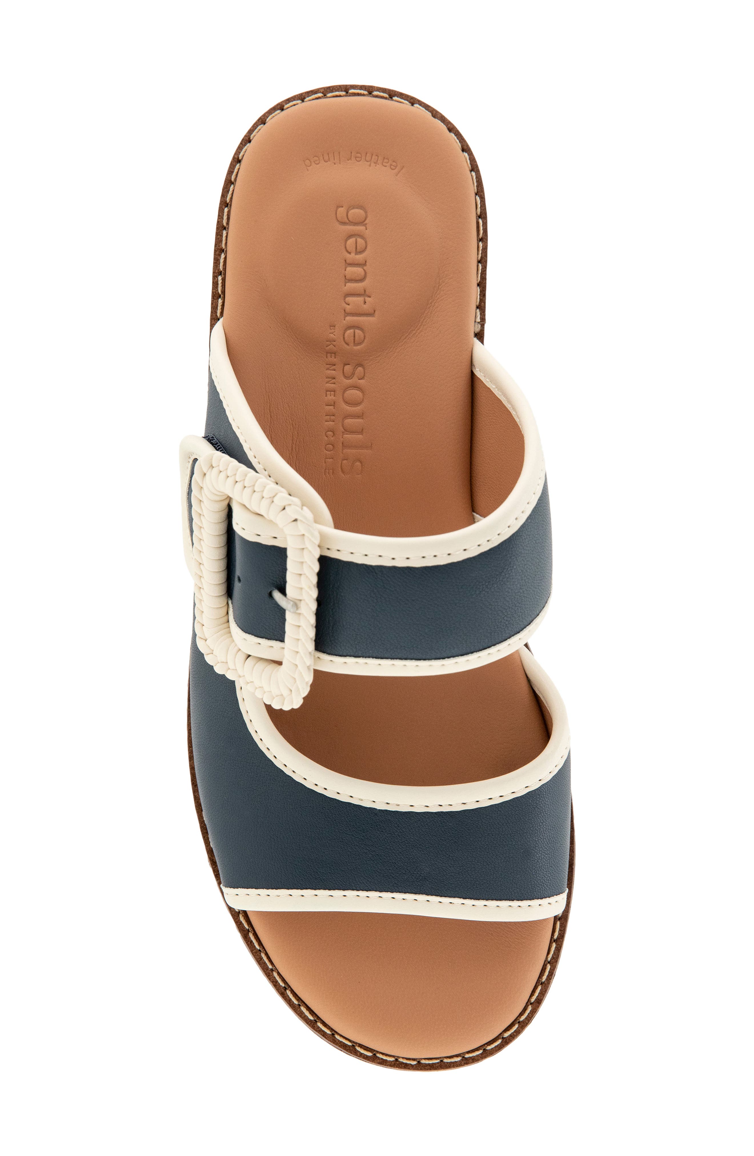 Vadylin Platform Wedge Slide Sandal, Alternate, color, NAVY LEATHER
