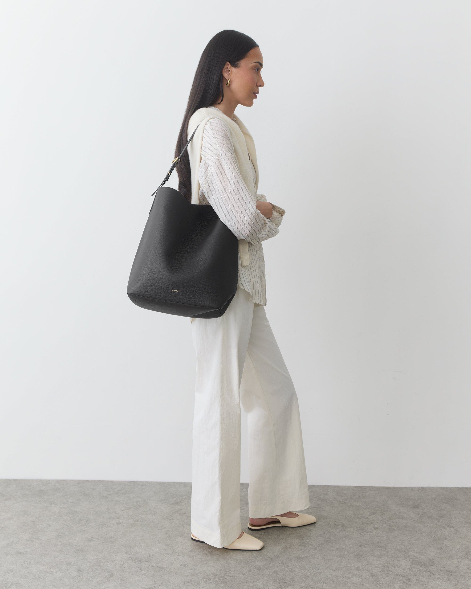Cuyana Camina Bucket Bag, Alternate, color, Black