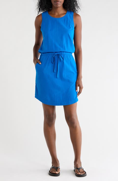 Tie Waist Cotton Shirttail Dress