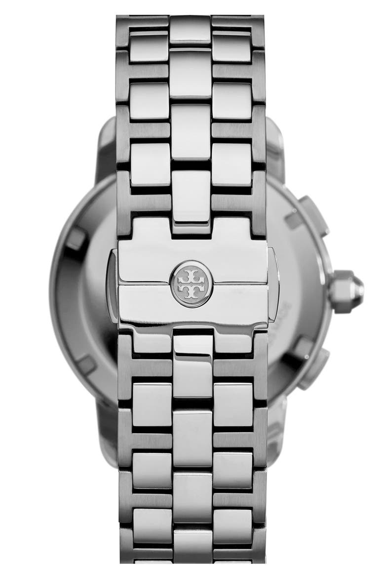 'Tory' Chronograph Bracelet Watch, 37mm, Alternate, color, SILVER